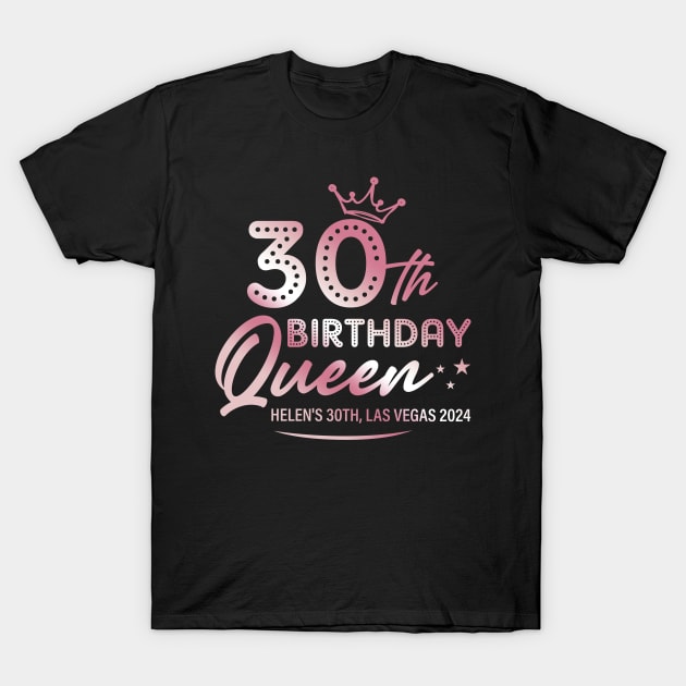 ROSE GOLD 30th Birthday Queen Las vegas Bday Gift For Women Mother day T-Shirt by FortuneFrenzy